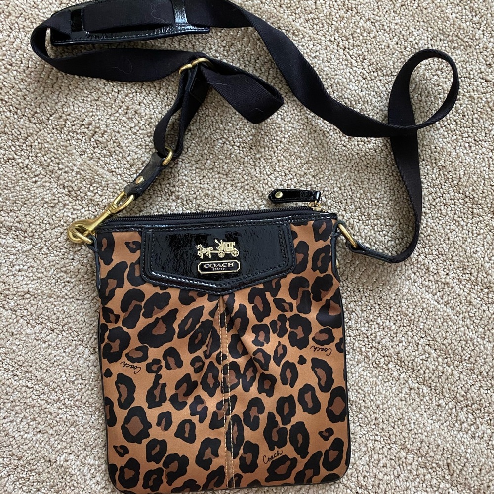 Leopard-print Coach crossbody purse